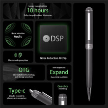 Professional Voice Recording Pen 32G Noise Reduction Voice Recorder Dictaphone Voice Activation Recorder Pen-A
