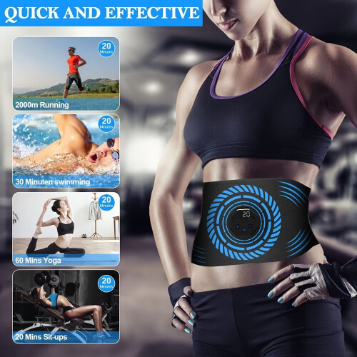 USB Rechargeable Ab Massage Belt – 6 Modes(Black) 2
