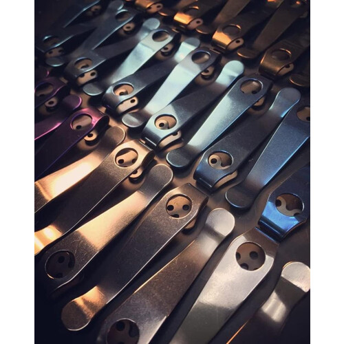 Titanium Deep Carry Pocket Clip Replacement for Spyderco Paramilitary 2 Secure Knife Retention 2