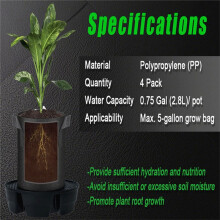 4 Pcs Self-Watering Plant Saucers for Indoors, Plastic Plant Saucer Stand Auto Watering System Fabric Pot Base
