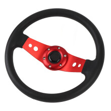 Volante da corsa in PU rosso da 13 pollici con grip