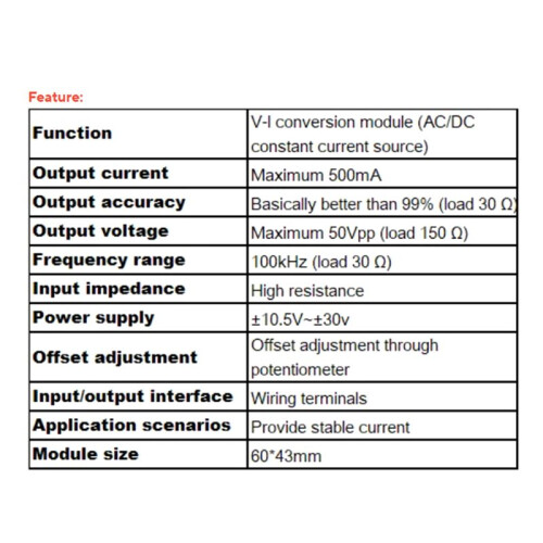 OPA547 Module, Voltage-Controlled Constant Current Source, VI Converter, AC Constant Current Source, LED Driver. 2