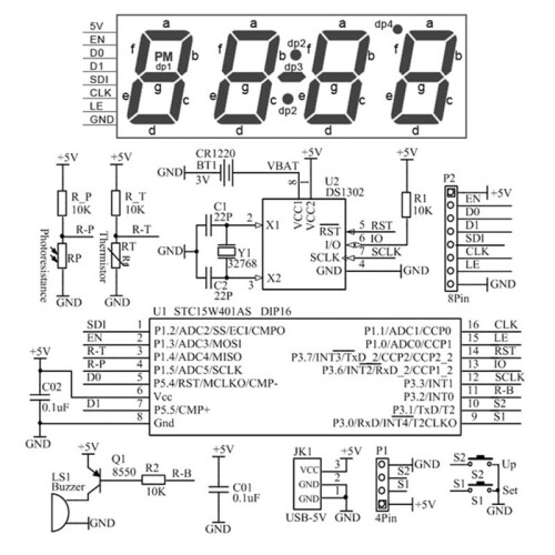 Colorful Digital Clock Electronic Kit DIY Parts Component Set Electronic Clock Welding Making Experiment Kit 2