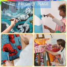 6 PCS Painting Set Background Blender Brush and Fan Blender Artist Brush for Painting Window Frames, Trim, Tight Corners