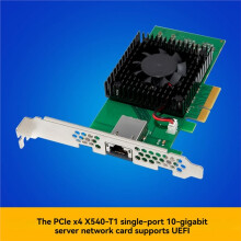 Tarjeta de Red Ethernet para Servidor PCIe X4 X540-T1 de 10 GB, un Solo Puerto, 100/1000/10000 Mbps. Compatible con UEFI para Windows 7/8/10.