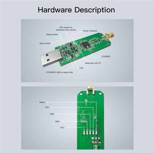 Zigbee 3.0 USB-Dongle -E mit Antenne, EFR32MG21-Chip - für Home Assistant, OpenHAB, Zigbee2MQTT (ZBDongle-E) 2