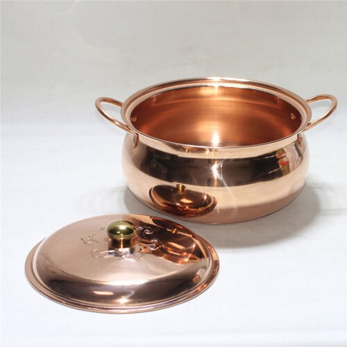 Copper Thickened Soup Pot with Double Ears, Composite Base for Induction Cooker 1