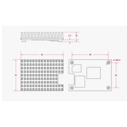 Solid Aluminum Heatsink Enhanced Cooling for Raspberry Pi CM5 Cooler for Compute Module 5 2
