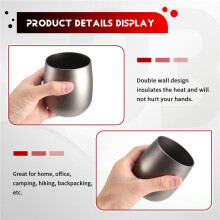Titanium Cup Insulated Wall Drink Cup Outdoor Cooking Camping Titanium Water Cup for Camping Hiking Camping Gear