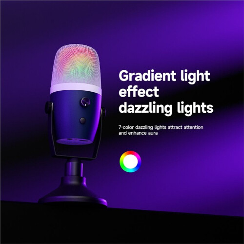 Desktop USB Live Microphone Computer Recording Gaming Voice Singing Professional RGB Microphone for Studio Recording 2