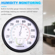 Indoor Outdoor Thermometer Hygrometer, Large 10 Inch Analog Humidity Gauge with Easy-Read Round Dial (-40F to 140F)