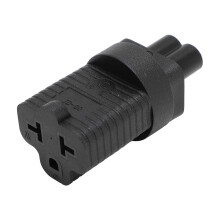 Adaptateur électrique IEC320 C6 vers NEMA 5-15R 125V, 2,5A/15A