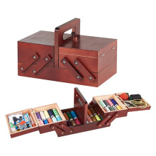 Wooden Foldable Sewing Box Thread Scissors Sew Basket Jewelry Boxes for Storing Sewing Kits Jewelry Storage Box B