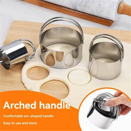 Stainless Steel Biscuit Cutter Set, Pastry Scraper and Dough Blender with Ergonomic Rubber Grip Baking Dough Tools 2