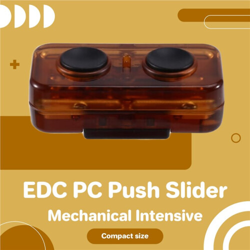 EDC PC Push Slider Mechanical Intensive EDC Decompression Toys Tools Yellow 1