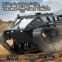 Full Scale Tracked Tank RC Car Model 360 Degree Rotation Drift Remote Control Off-Road Vehicle for Children Gift Green