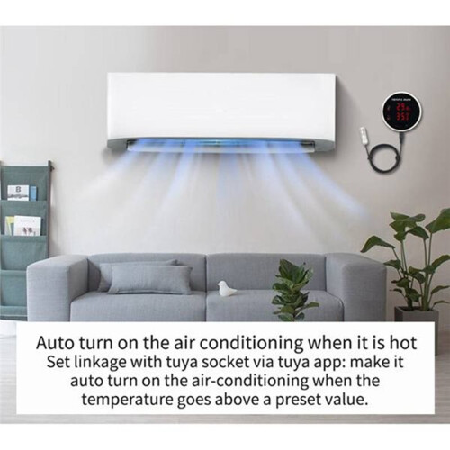 Tuya Zigbee Temperature and Humidity Sensor Alarm with LED-Display Screen for Seedling Fermentation Animal EU PLUG