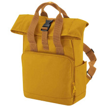 (One Size, Mustard Yellow) Bagbase Unisex Adult Mini Recycled Twin Handle Backpack