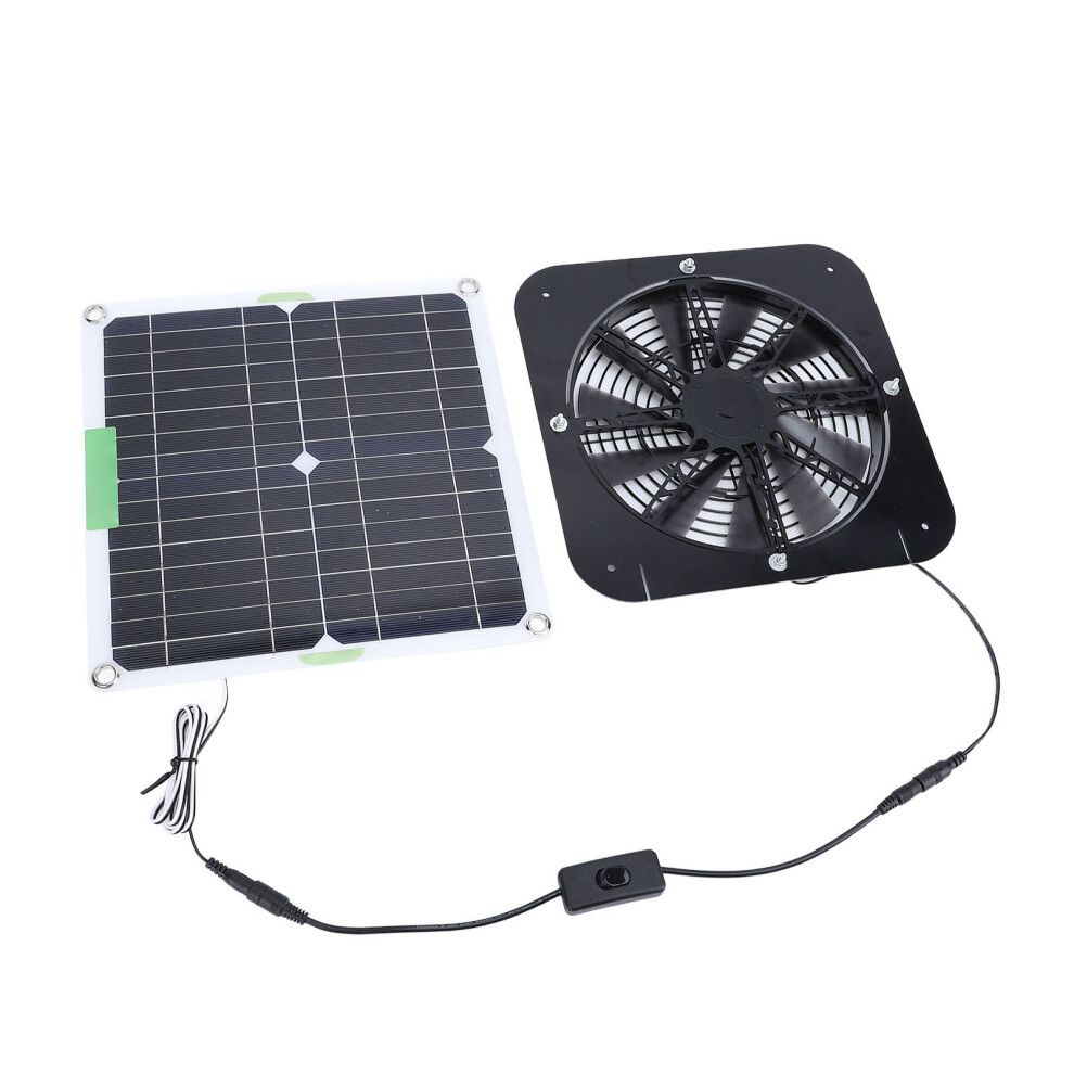 100W Solar Vent Fan 13.5Inch For Greenhouse Chicken House Rv Pet Shelter 4901385102258