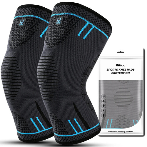 2pcs Compression Knee Support Sleeve Elastic & Breathable Knee Brace XL 2