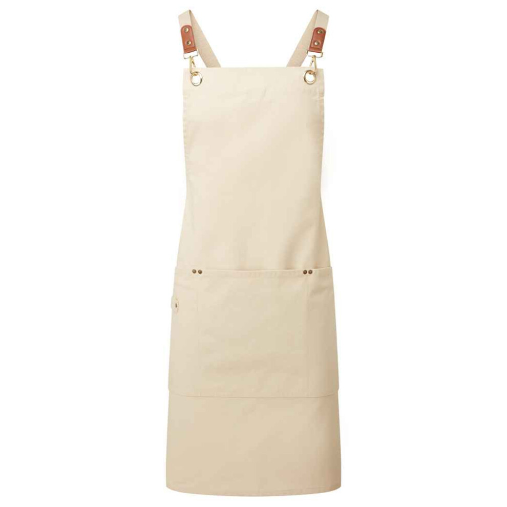 (One Size, Natural) Premier Cross Back Clip Bib Apron 5063703670562