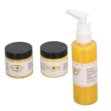 Ensemble soin de la peau au curcuma - Nettoyant visage 100ml, gommage 100g & crème