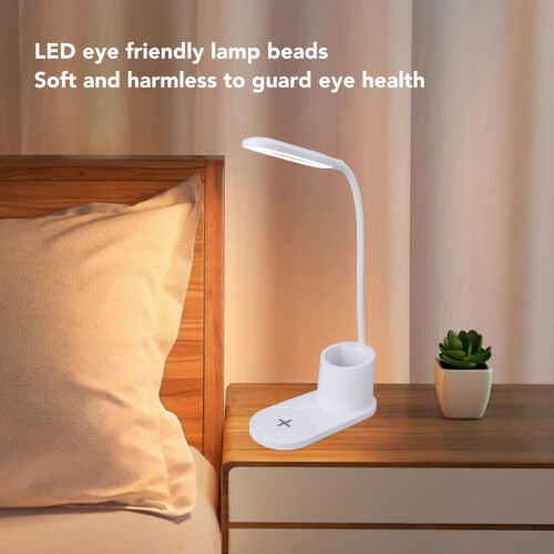LED Desk Lamp with Wireless Charger & Touch Control, White 2