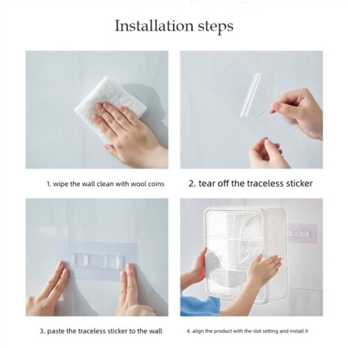 No Punching Installation Wall Hanging Cabinet Transparent Drawer-Type Large-Capacity Multi-Layer Storage Box B 2