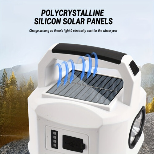 Solar Powered Portable Camping Light with Mobile Charger 2