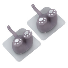 2 pièces porte-brosse à dents en ABS, forme queue de chat, 77,00 g