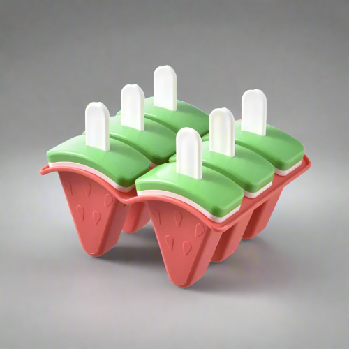 6-Grid Watermelon Popsicle Mold with Cover 2