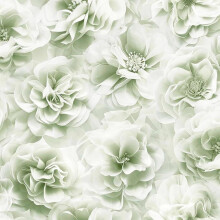 (One Size, Sage Green) Debona Bloom Floral Wallpaper