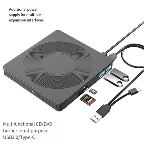 USB3.0 Type C CD DVD Recorder Player Writer External DVD Burner Optical Drive Portable Reader for Laptop Desktop 2