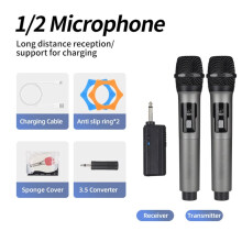 Microfone Sem Fio Recarregável de Mão para Palco, Casa, Karaokê, Eventos Nacionais, Áudio Externo, Conferências e Apresentações.