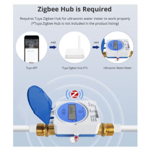 Medidor de Água Ultrassônico Inteligente Zigbee Tuya Dn25mm com Tela LCD IP68, Medição de Quantidade de Água, Fluxo e Consumo