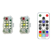 Wireless Rechargeable LED Strobe Lights with Remote Control Waterproof for Motorcycle Bike Car Drone Aircraft 2Pcs