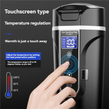 450ML Electric Heating Cup for Cars 12V/24V Portable Electric Kettle LCD Touch Display Car Bottle B