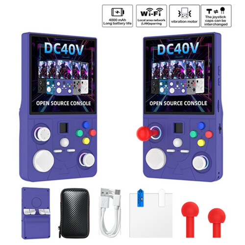 Console de Jogos Portátil Retrô DC40V com Tela IPS de 3,5 Polegadas, 64 GB de Armazenamento e Suporte para Mais de 30 Emuladores A 1