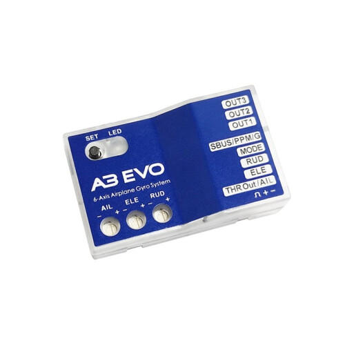 A3 EVO 6-Axis Gyro & Stabilization Balancer Flight Controller Support PPM Receiver for Flying Wing Aircraft RC Plane 2