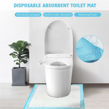 Lot de 25 Tapis de Toilette Jetables Absorbants, Protègent le des Toilettes Contre L'Urine, Tapis D'Apprentissage de la Propreté en Forme de U,