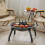 Outdoor Charcoal Fire Pit Portable Iron Fire Bowl with Folding Legs Black 4