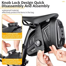NEWBOLER Bike Saddle Bag,Reflective Safety Stripes,Bicycle Tool Bag for Road Bikes,Essential Cycling Accessories