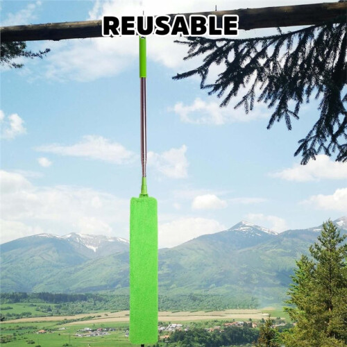 Retractable  Dust Cleaner for Under Appliances, Flat Duster with Telescopic Pole 2