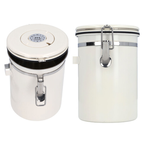 Luftdichte 1,8-L-Kaffeedose - 304SS, Weiß