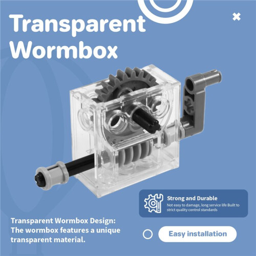 6 Set of Technic Trans-Clear Gearbox Assembly Kits Compatible with  Technic Trans-Clear Wormbox Gear Motor Reducer 2