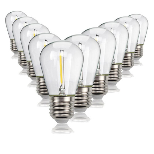 10 Pcs Shatterproof LED String Lights Warm White 2700K E27 Base Waterproof for Indoor Outdoor Use 2