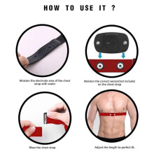 Heart Rate Chest Strap Replacement Belt Adjustable Cycling Heart Rate Belt Elastic Belt Black