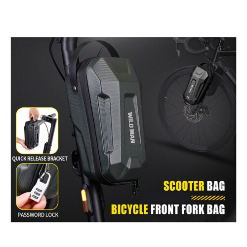 WILD  Electric Scooter Handlebar Bag EVA Hard Shell Quick-Detachable Front Storage Bag with Waterproof Design Bicycle Bag A 2