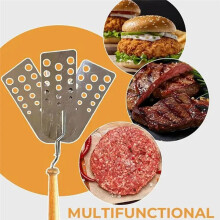 Grillspatel, Edelstahl, Fischspatel mit Schlitzen, Tragbar, zum Wenden Von Hamburgern, Schaber, für Den Außenbereich
