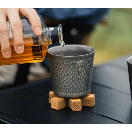 300ml Titanium Camping Mug Double-Layer Grey 2